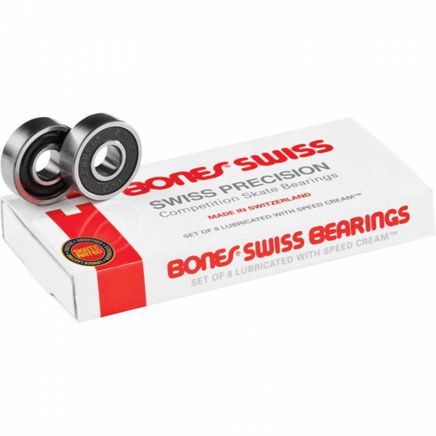 Bones Swiss Skateboard Longboard Bearings - Longboards USA