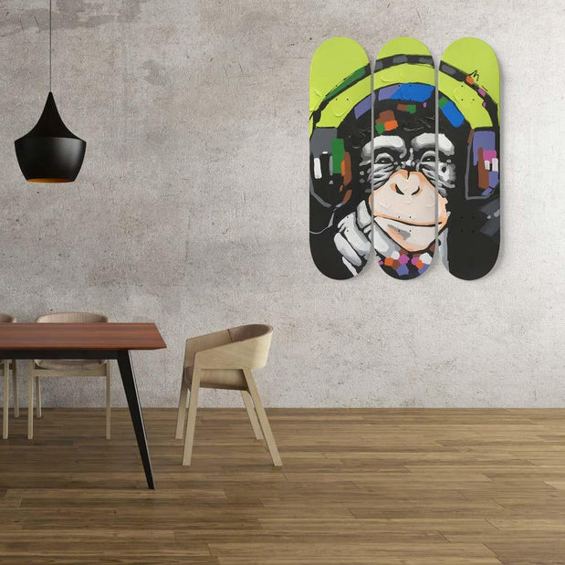 DJ Monkey Skateboard Wall Art - Longboards USA