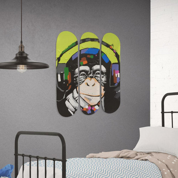DJ Monkey Skateboard Wall Art - Longboards USA