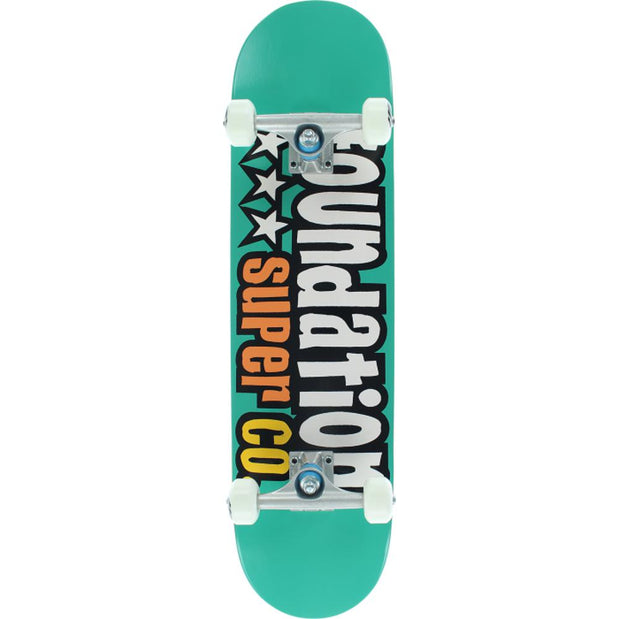 Foundation 3 Star 7.88" Teal Skateboard - Longboards USA