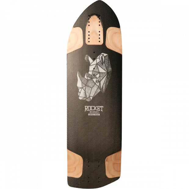 Rocket Rhino Asymmetric Racetail (Reg) 30" Downhill Freeride Longboard Deck - Longboards USA
