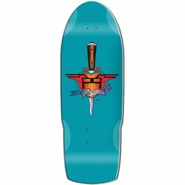 Santa Monica Airlines Heart Attack 10.5 Teal Skateboard Deck - Longboards USA