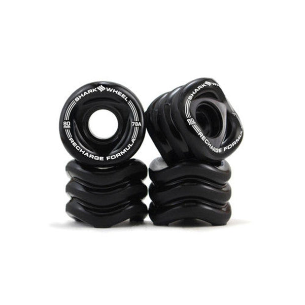 Shark Wheel Recharge Black 80mm/78A Longboard Wheels - Set of 4 - Longboards USA