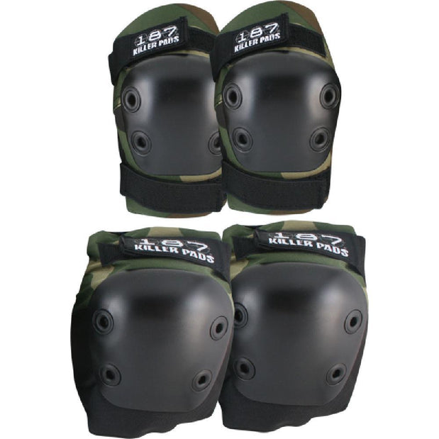 187 Combo Pack Knee Elbow Pad Set Xs-Camo - Longboards USA