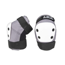 187 Killer Pads Combo Pack Knee/Elbow Pad XS Grey/Black with white caps Skateboard Set - Longboards USA
