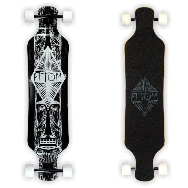 Atom Dark Tiki Drop-Deck 39 inch Longboard Complete - Longboards USA