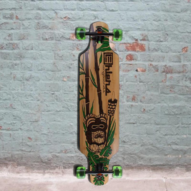 Bamboo Drop Through Tiki God 40" Longboard - Longboards USA