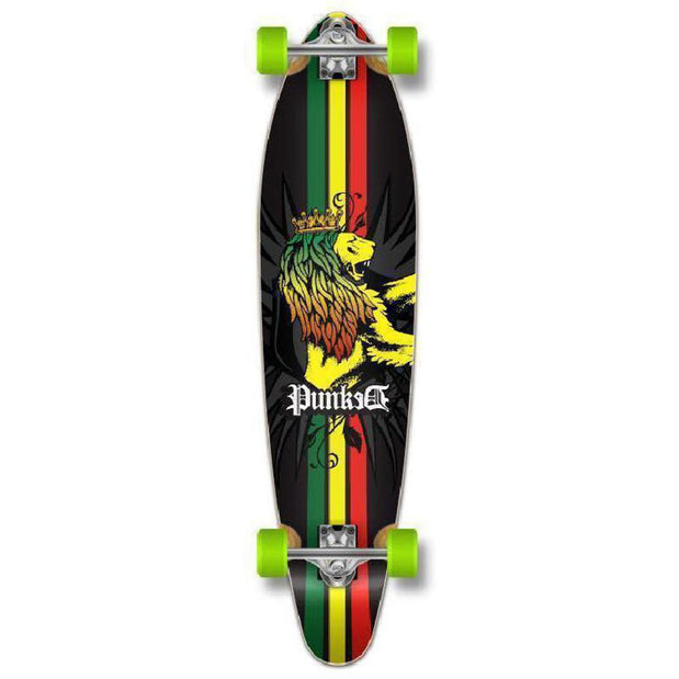 Best 40" Rasta Kicktail Longboard  40" from Punked Complete - Longboards USA
