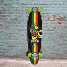 Best 40" Rasta Kicktail Longboard  40" from Punked Complete - Longboards USA