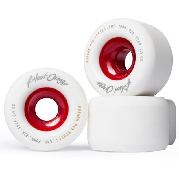 Blood Orange Morgan Pro Series 70mm/82A White Wheels - Longboards USA