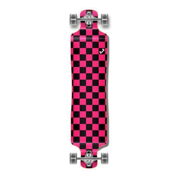 Checkered Pink Lowrider Double Drop Longboard from Punked - Longboards USA