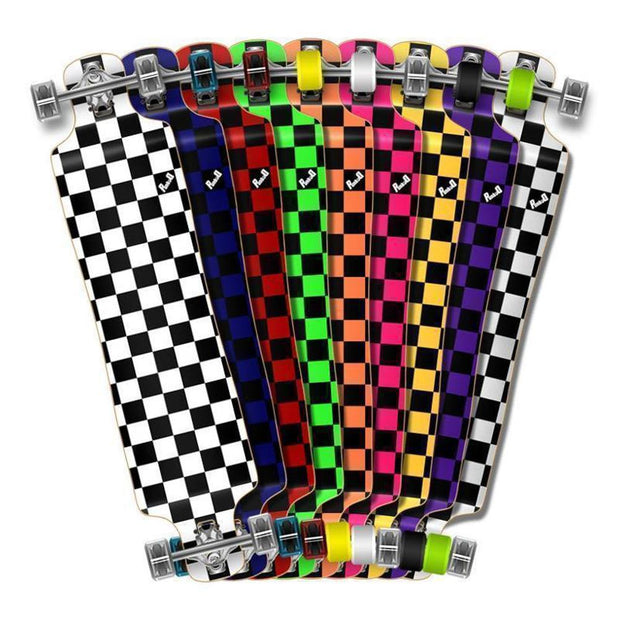 Checkered Pink Lowrider Double Drop Longboard from Punked - Longboards USA
