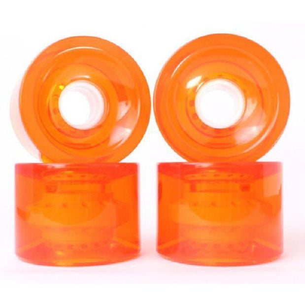 Clear Orange 70mm Gel Soft Longboard Wheels - Longboards USA