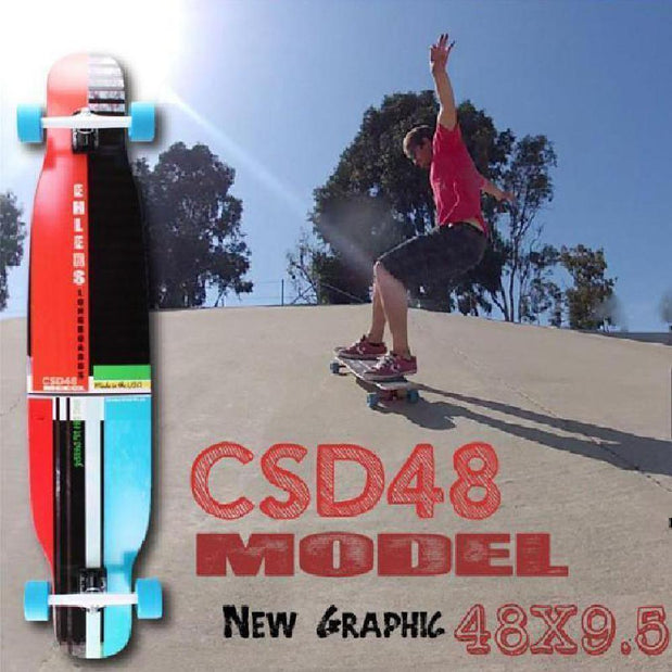CSD Cross Stepping 48 inch Dancer Double Kick Longboard DECK - Longboards USA