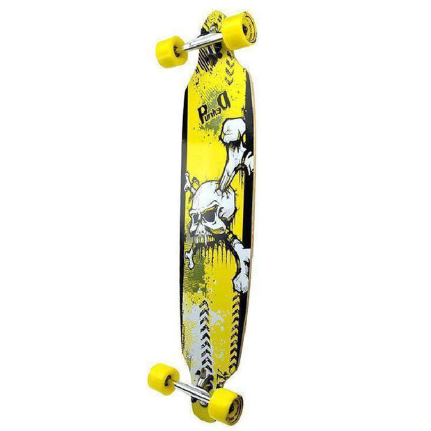 Drop Through Longboard - Skull - 40" Graphic from Punked - Complete - Longboards USA