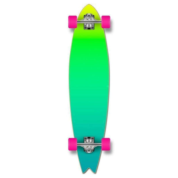 Fishtail Longboard 40 inch Gradient Green from Punked - Complete - Longboards USA