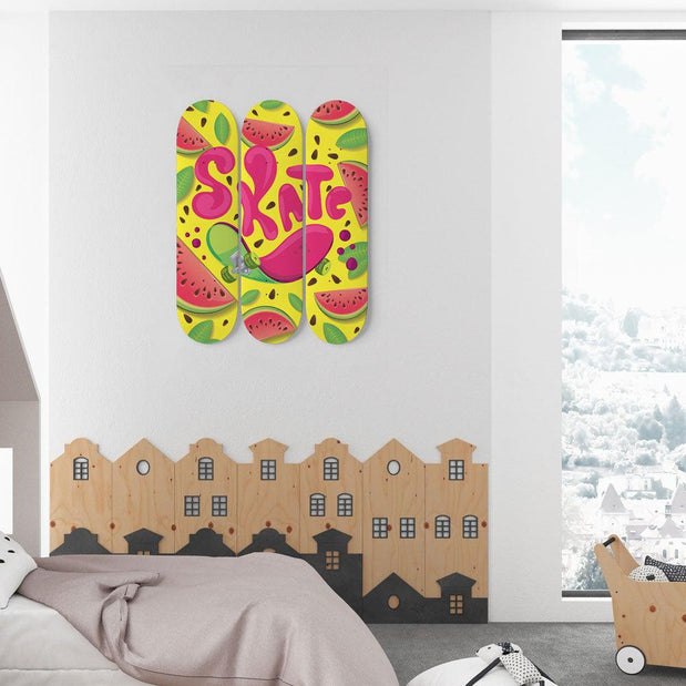 Funny Watermelon Skate Skateboard Wall Art - Longboards USA