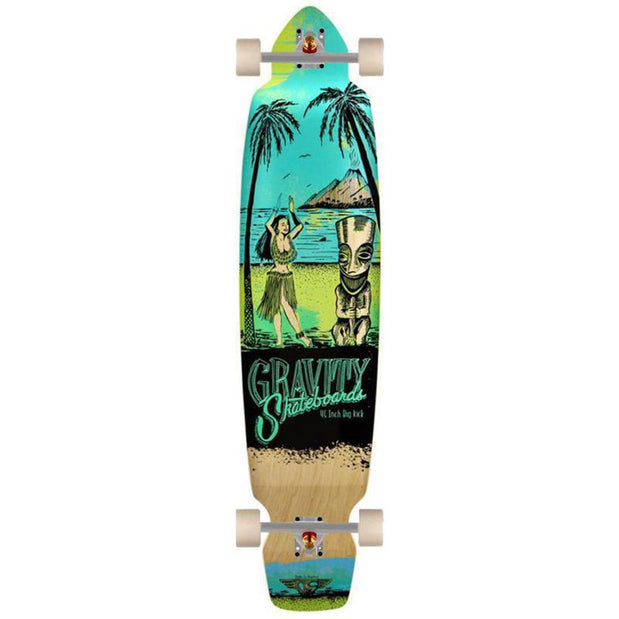 Gravity Big Kick 45" Tequila Sunrise Green Blue Longboard - Longboards USA