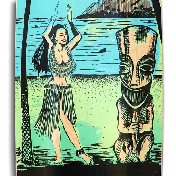 Gravity Big Kick 45" Tequila Sunrise Green Blue Longboard Deck - Longboards USA