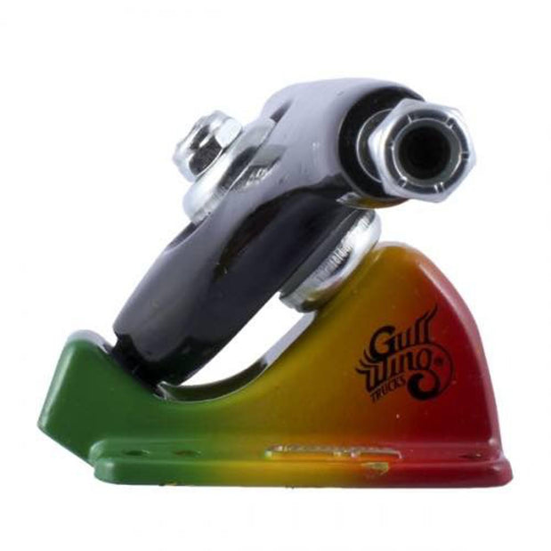 Gullwing Charger 9.0" Black/Rasta Longboard Trucks | Set of 2 - Longboards USA