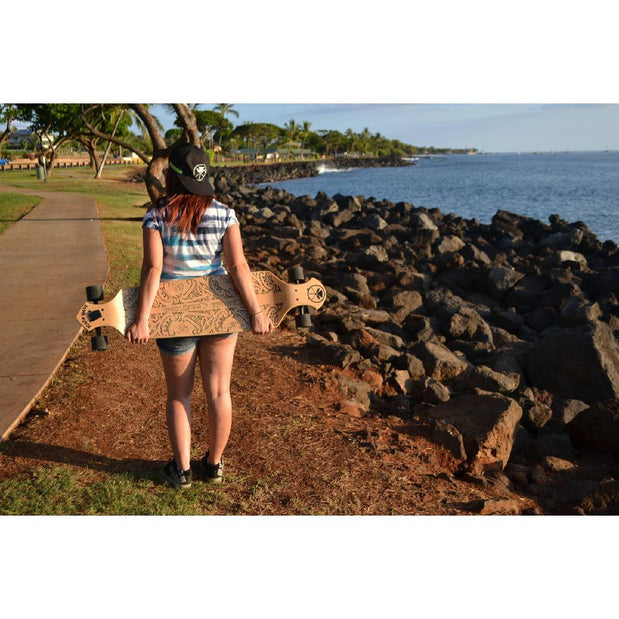 Kahuna Creations 42" Natural Black Wave Drop Down Longboard w/ Bear Trucks - Longboards USA