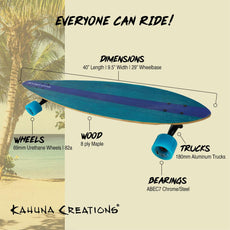 Kahuna Creations Hele Blue 40" Pintail Longboard - Longboards USA