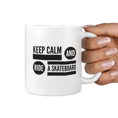 Keep Calm and Ride a Skateboard - Coffee Mug Gift Idea - Longboards USA