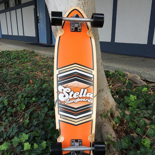 Kicktail Longboard Stella Shield Orange 38" Complete - Longboards USA