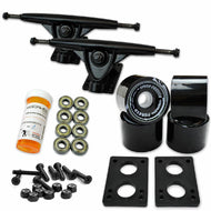 Longboard Starter Combo Kit - with 70mm Wheels - Black Trucks - Longboards USA