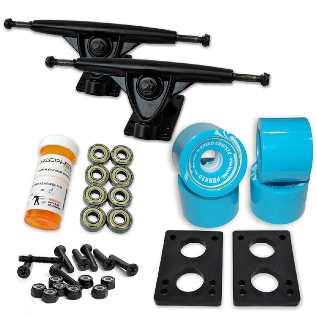 Longboard Starter Combo Kit - with 70mm Wheels - Black Trucks - Longboards USA