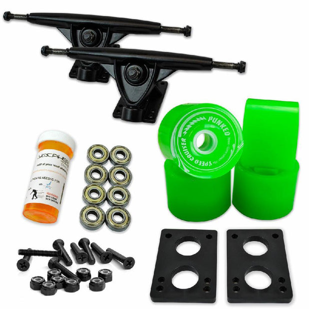 Longboard Starter Combo Kit - with 70mm Wheels - Black Trucks - Longboards USA