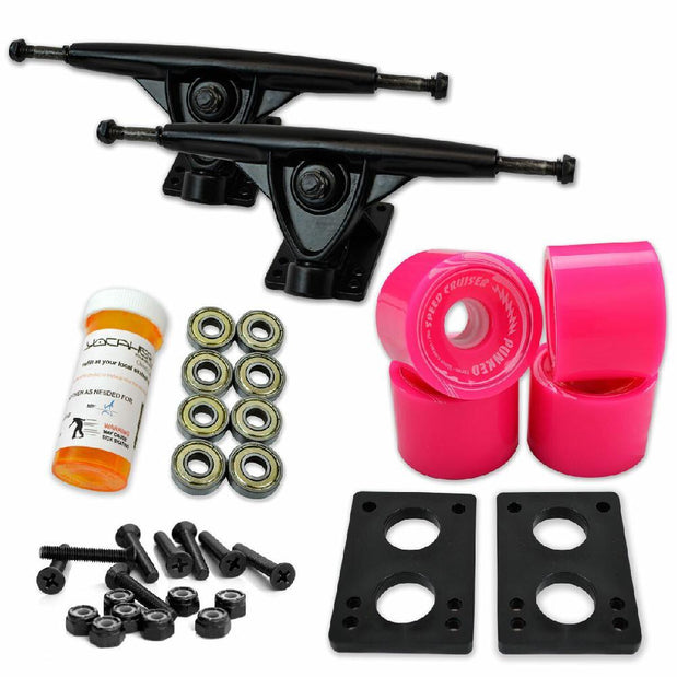 Longboard Starter Combo Kit - with 70mm Wheels - Black Trucks - Longboards USA