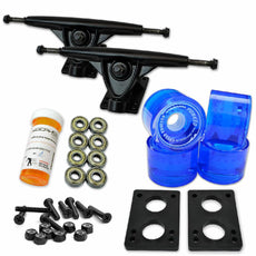 Longboard Starter Combo Kit - with 70mm Wheels - Black Trucks - Longboards USA