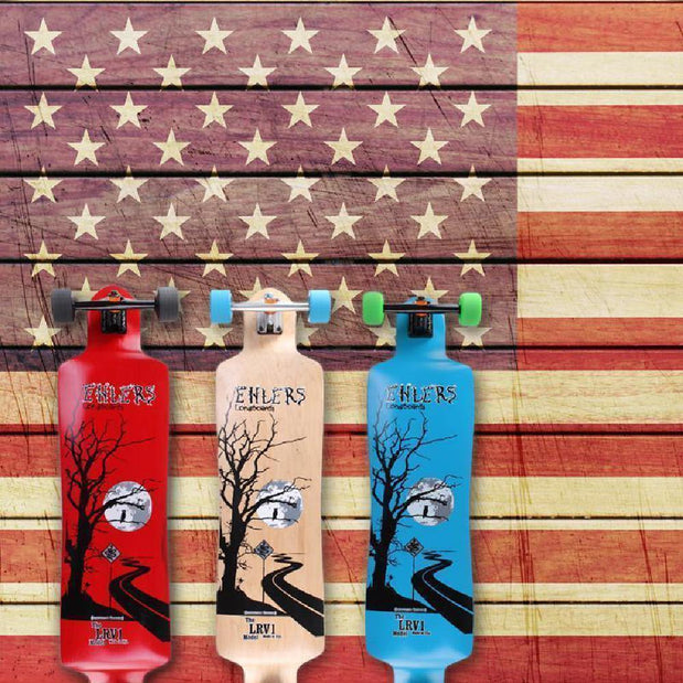 LRV1 40" Drop Down Longboard in Red Lunar Rover Ehlers Longboards - Longboards USA