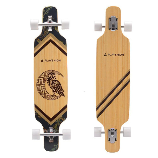 Playshion Bamboo Moon Bird 39" Drop Through Freestyle Longboard - Longboards USA