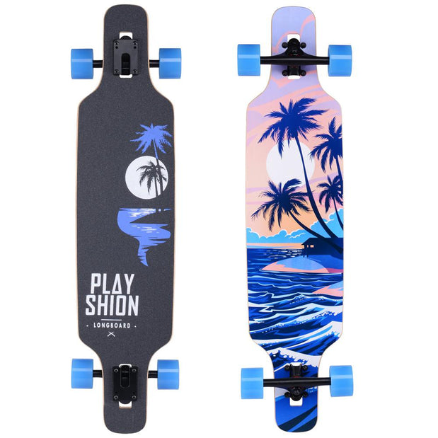 Playshion Coconut Tree 39" Drop Through Longboard - Longboards USA