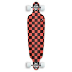 Punked Checkered Orange Drop Through 41" Longboard - Longboards USA