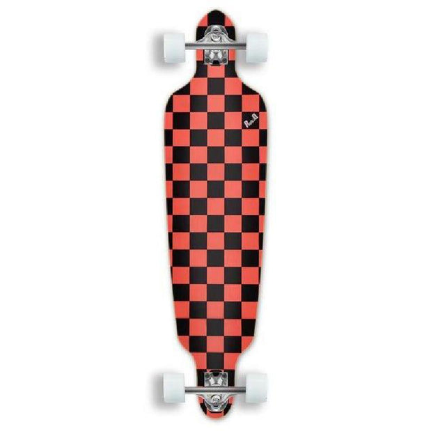 Punked Checkered Orange Drop Through 41" Longboard - Longboards USA