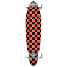 Punked Checkered Orange Kicktail 40" Longboard - Longboards USA