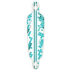 Punked Drop Through White Digital Wave Longboard Deck - Longboards USA