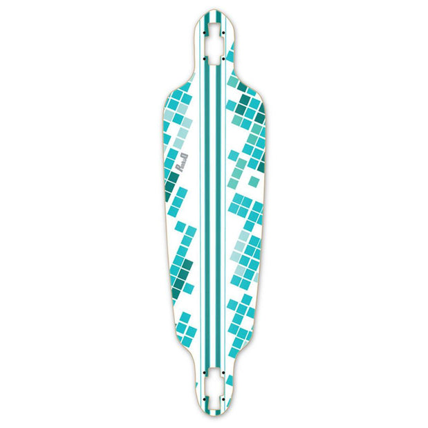 Punked Drop Through White Digital Wave Longboard Deck - Longboards USA