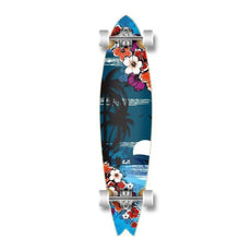 Punked Fishtail 40" Longboard - Tropical Night - Complete - Longboards USA