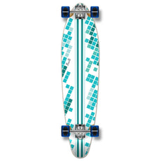 Punked Kicktail White Digital Wave Longboard Complete - Longboards USA