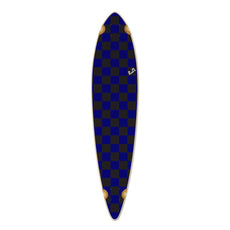 Punked Pintail Longboard Deck Checker Blue - Longboards USA