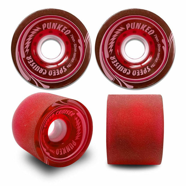 Punked Speed Cruiser in Gel Red 71mm/78A Longboard Wheels - Longboards USA