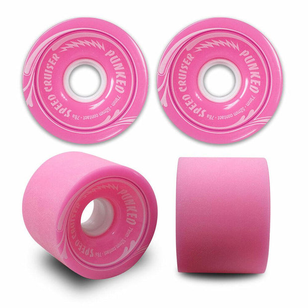 Punked Speed Cruiser in Solid Pink 71mm/78A Longboard Wheels - Longboards USA