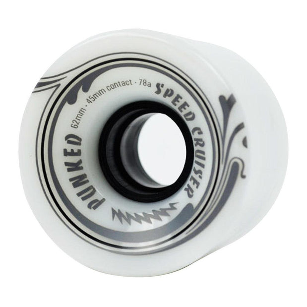 Punked Speed Cruiser in Solid White 62mm/78A Longboard Wheels - Longboards USA