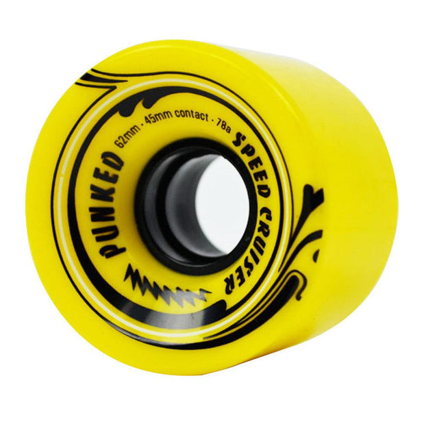 Punked Speed Cruiser in Solid Yellow 62mm/78A Longboard Wheels - Longboards USA