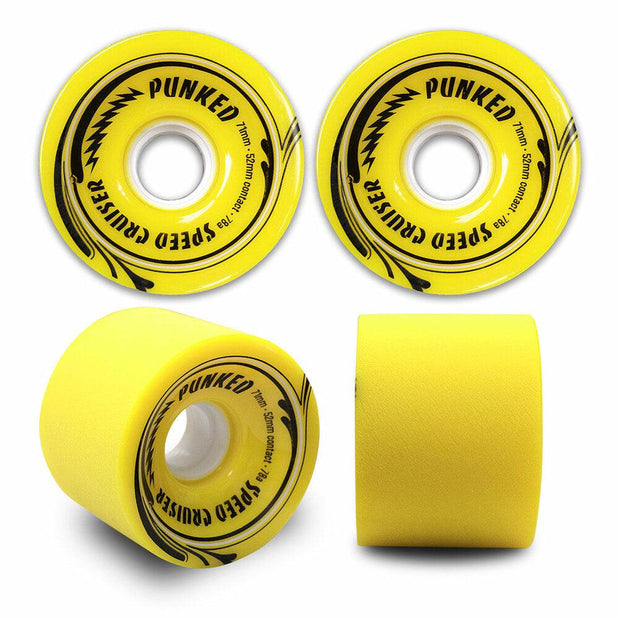 Punked Speed Cruiser in Solid Yellow 71mm/78A Longboard Wheels - Longboards USA