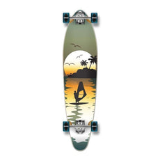 Punked Surfer Sunset Beach Green Kicktail 40 inches Longboard - Longboards USA